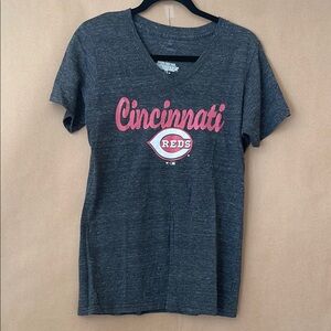 Fanatics Gray Cincinnati Reds Short Sleeve Tee